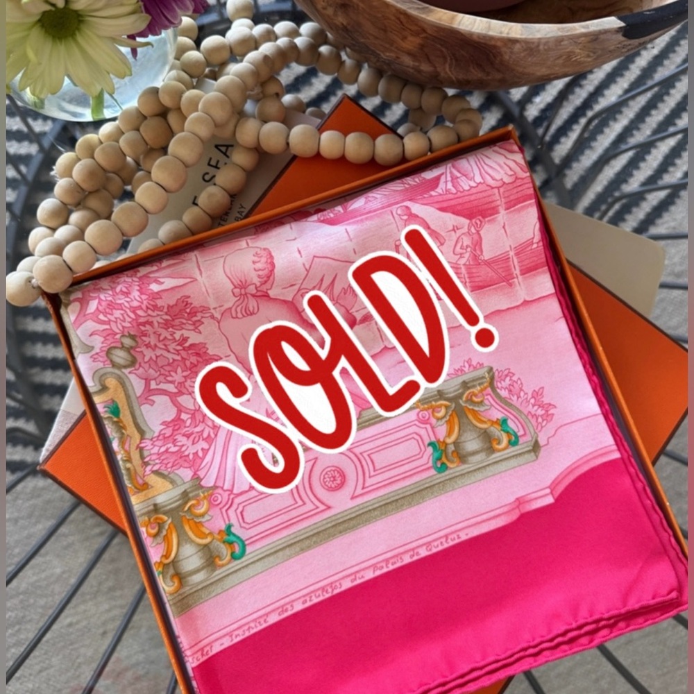 HERMÉS PARIS Azulejos 100% Silk Scarf Carre 90. Vintage. Hermés box included.